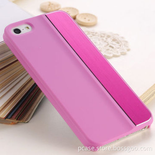 Hot PC phone case with Aluminum side for decoration, suitable for iPhone